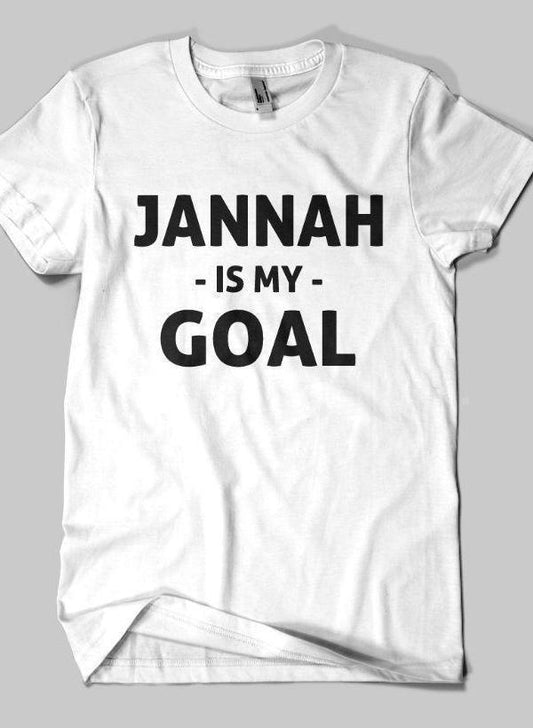 Fahad Khan T-shirt SMALL / White JANNAH IS MY GOAL Islamic Half Sleeves T-shirt