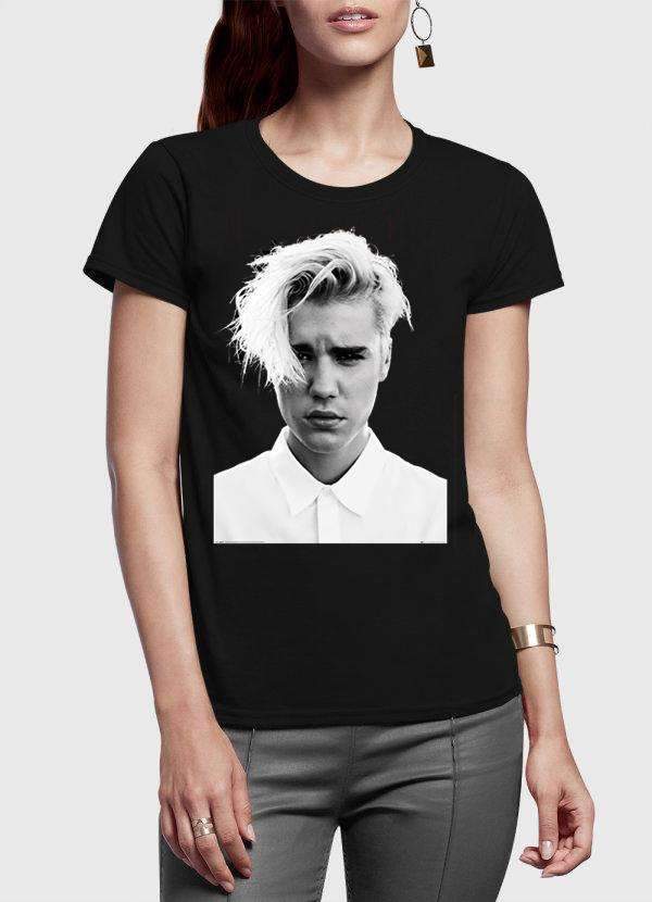 Syed Faraz Ali Women T-Shirt Justin Bieber Portrait T-Shirts Women