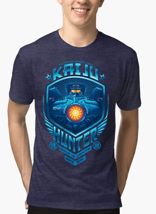 M Nidal Khan T-shirt SMALL / Navy Kaiju Hunter Half Sleeves Melange T-shirt