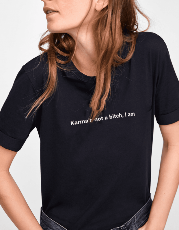 VIRGIN TEEZ Women T-shirt Karma's not a bitch, I am Women's T-Shirt