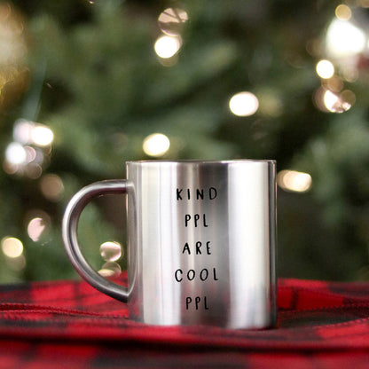 Kind People Are Cool People Gold & Silver Mug