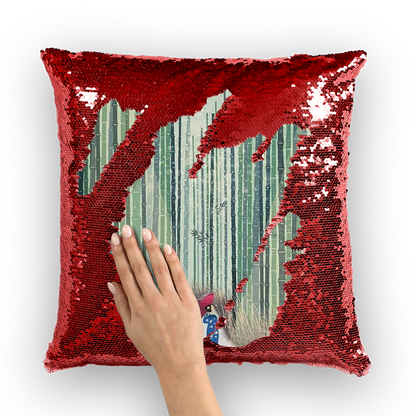 VIRGIN TEEZ Sequin Cover Red / White 京都市 (Kyoto) Sequin Cushion Cover