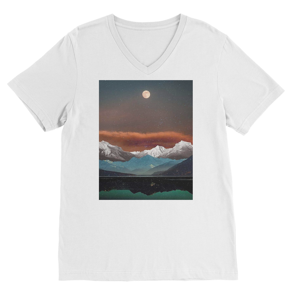 VIRGIN TEEZ Men T-Shirts White / Unisex / S Landscape Collage No. 2 Premium V-Neck T-Shirt