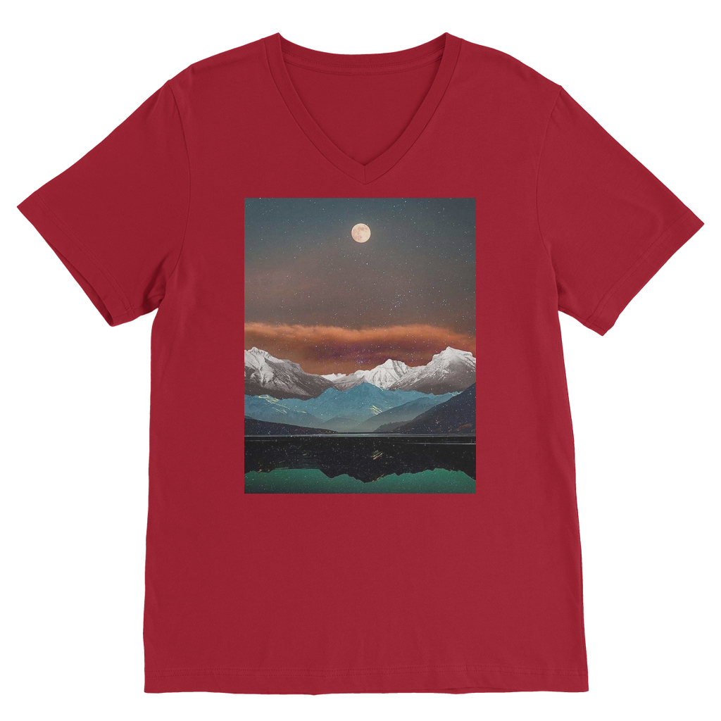 VIRGIN TEEZ Men T-Shirts Red / Unisex / S Landscape Collage No. 2 Premium V-Neck T-Shirt