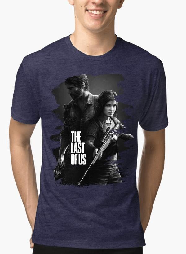 M Nidal Khan T-shirt SMALL / Navy Last of Us Half Sleeves Melange T-shirt