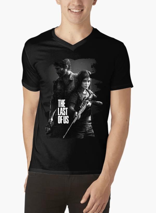 M Nidal Khan T-shirt SMALL / Black Last of Us Half Sleeves V-Neck T-shirt