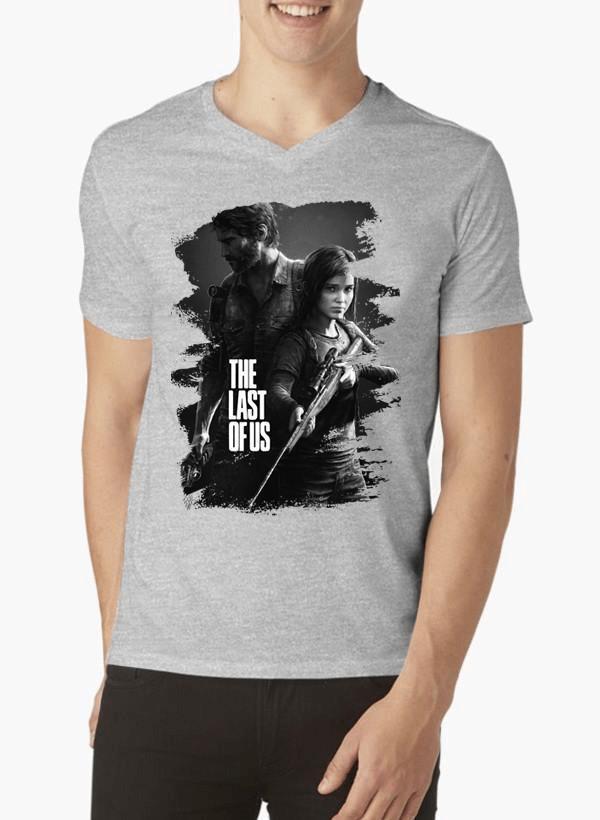 M Nidal Khan T-shirt SMALL / Gray Last of Us Half Sleeves V-Neck T-shirt