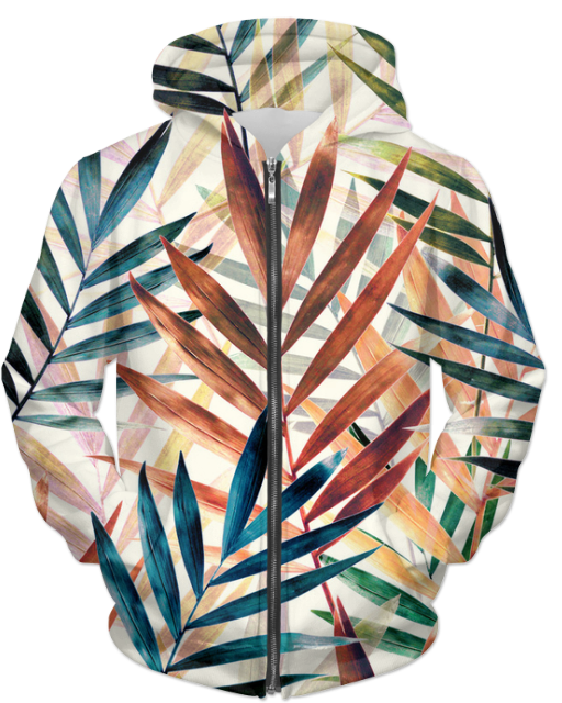 Virgin Teez Sublimation Hoodie LEAVES1 UNISEX ZIP HOODIE