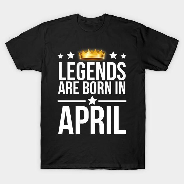 Virgin Teez T-shirt SMALL / Black 2 Legends are born in April Half Sleeves T-shirt