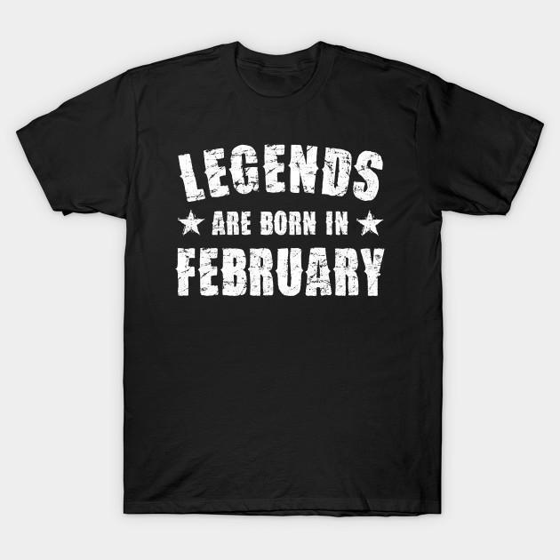 Virgin Teez T-shirt SMALL Legends are born in February Half Sleeves T-shirt