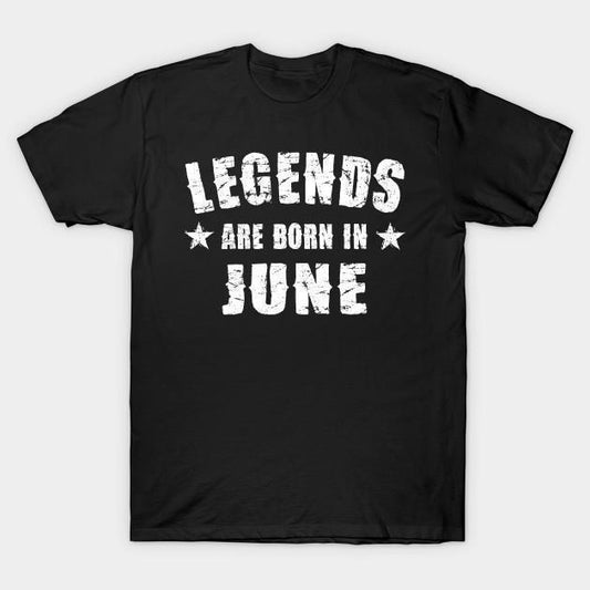 Virgin Teez T-shirt SMALL Legends are born in June Half Sleeves T-shirt