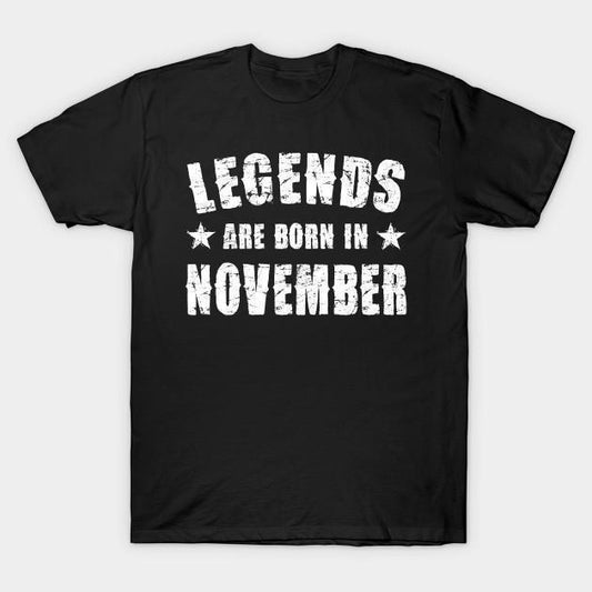 Virgin Teez T-shirt SMALL Legends are born in November Half Sleeves T-shirt