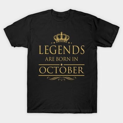 Virgin Teez T-shirt SMALL / Gold Legends are born in October Half Sleeves T-shirt