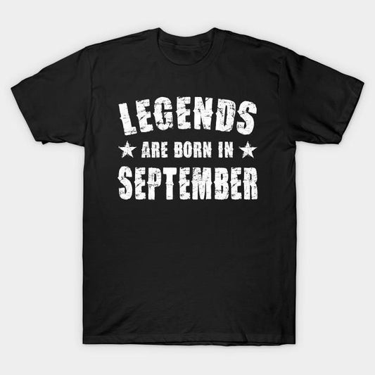 Virgin Teez T-shirt SMALL Legends are born in September Half Sleeves T-shirt