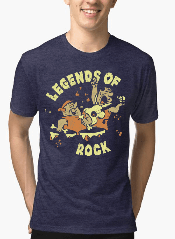 Virgin Teez T-shirt SMALL / Navy LEGENDS OF ROCK Half Sleeves Melange T-shirt