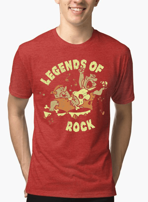 Virgin Teez T-shirt SMALL / Red LEGENDS OF ROCK Half Sleeves Melange T-shirt