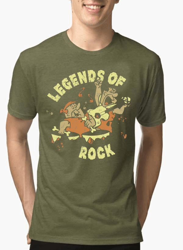 Virgin Teez T-shirt SMALL / Green LEGENDS OF ROCK Half Sleeves Melange T-shirt