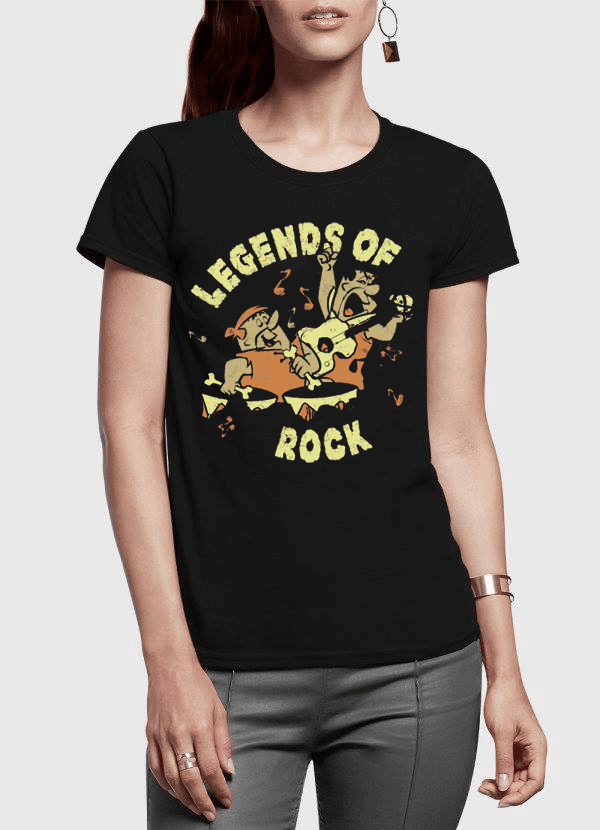 Virgin Teez Women T-Shirt SMALL LEGENDS OF ROCK Half Sleeves Women T-shirt