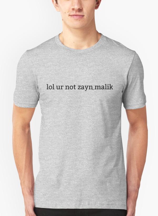 Hamna Nasir T-SHIRT LOL UR NOT ZAYN MALIK Gray T-shirt