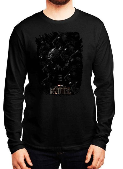 M Nidal Khan T-shirt SMALL / Black Long Live the King Black Panther Full Sleeves T-shirt