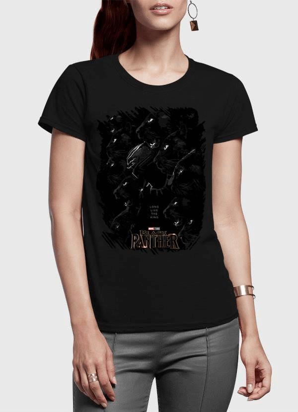 M Nidal Khan Women T-Shirt SMALL / Black Long Live the King Black Panther Half Sleeves Women T-shirt