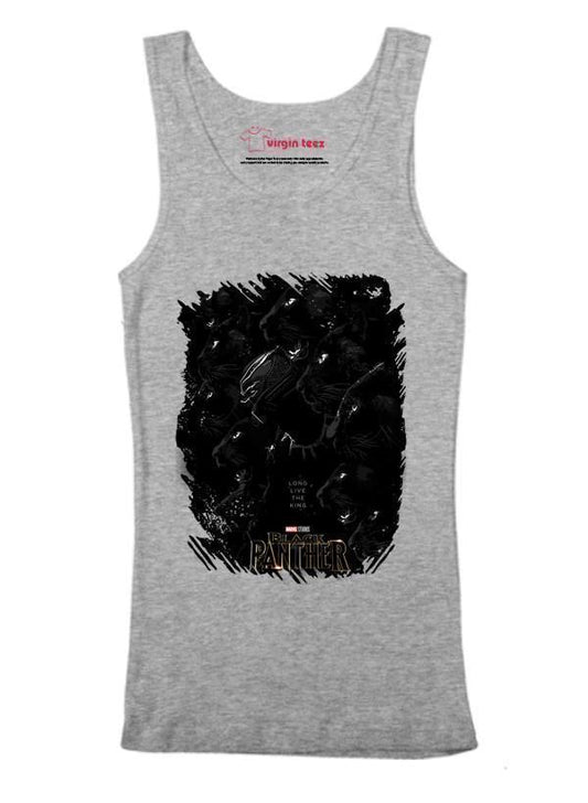 M Nidal Khan Tank Top SMALL / Gray Long Live the King Black Panther Tank Top