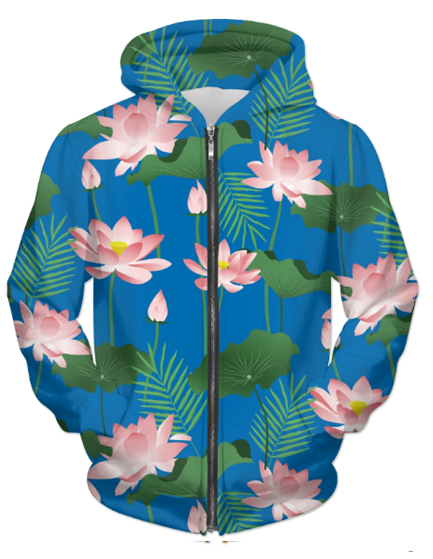 Virgin Teez Sublimation Hoodie Lotus Love UNISEX ZIP HOODIE