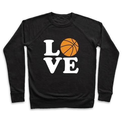 Virgin Teez  Pullover Crewneck Sweatshirt / x-small / Black LOVE BASKETBALL CREWNECK SWEATSHIRT