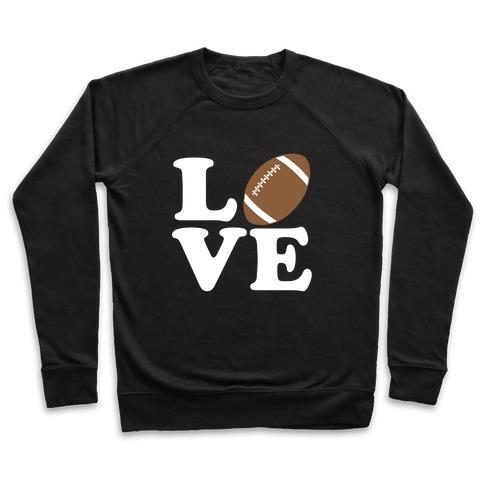 Virgin Teez  Pullover Crewneck Sweatshirt / x-small / Black LOVE FOOTBALL CREWNECK SWEATSHIRT