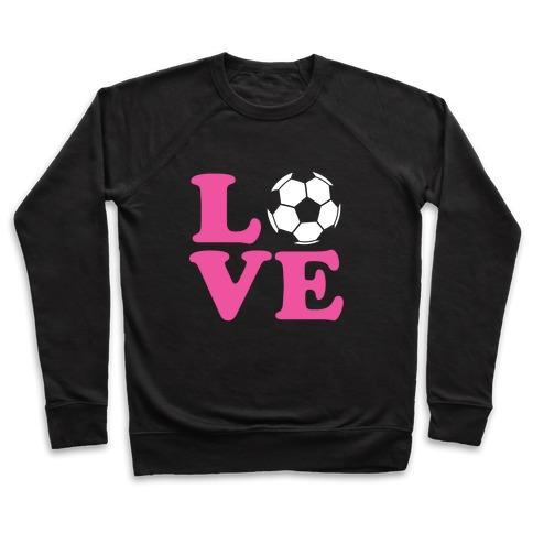 Virgin Teez  Pullover Crewneck Sweatshirt / x-small / Black LOVE SOCCER CREWNECK SWEATSHIRT