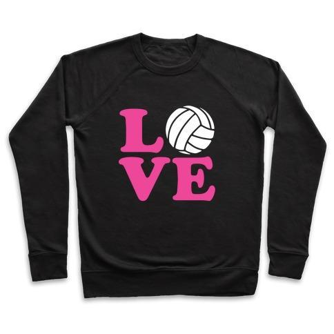 Virgin Teez  Pullover Crewneck Sweatshirt / x-small / Black LOVE VOLLEYBALL CREWNECK SWEATSHIRT