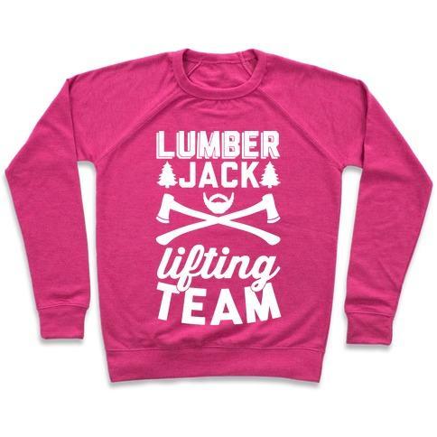 Virgin Teez  Pullover Crewneck Sweatshirt / x-small / Deep Pink LUMBERJACK LIFTING TEAM CREWNECK SWEATSHIRT