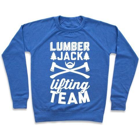 Virgin Teez  Pullover Crewneck Sweatshirt / x-small / Heathered Blue LUMBERJACK LIFTING TEAM CREWNECK SWEATSHIRT