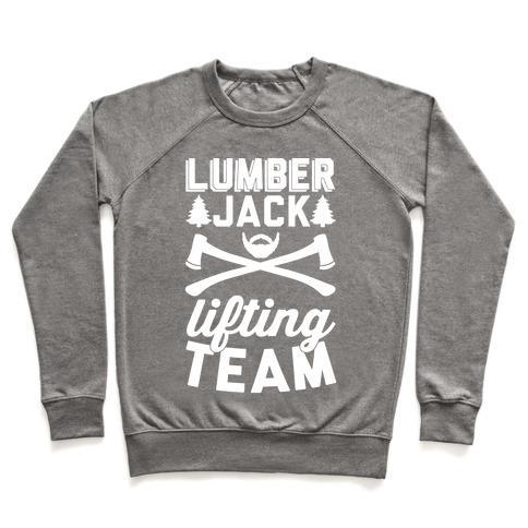 Virgin Teez  Pullover Crewneck Sweatshirt / x-small / Heathered Gray LUMBERJACK LIFTING TEAM CREWNECK SWEATSHIRT