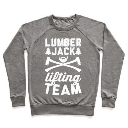 Virgin Teez  Pullover Crewneck Sweatshirt / x-small / Heathered Gray LUMBERJACK LIFTING TEAM CREWNECK SWEATSHIRT