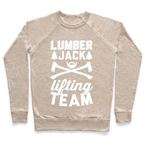 Virgin Teez  Pullover Crewneck Sweatshirt / x-small / Heathered Oatmeal LUMBERJACK LIFTING TEAM CREWNECK SWEATSHIRT