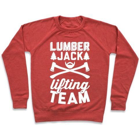 Virgin Teez  Pullover Crewneck Sweatshirt / x-small / Heathered Red LUMBERJACK LIFTING TEAM CREWNECK SWEATSHIRT