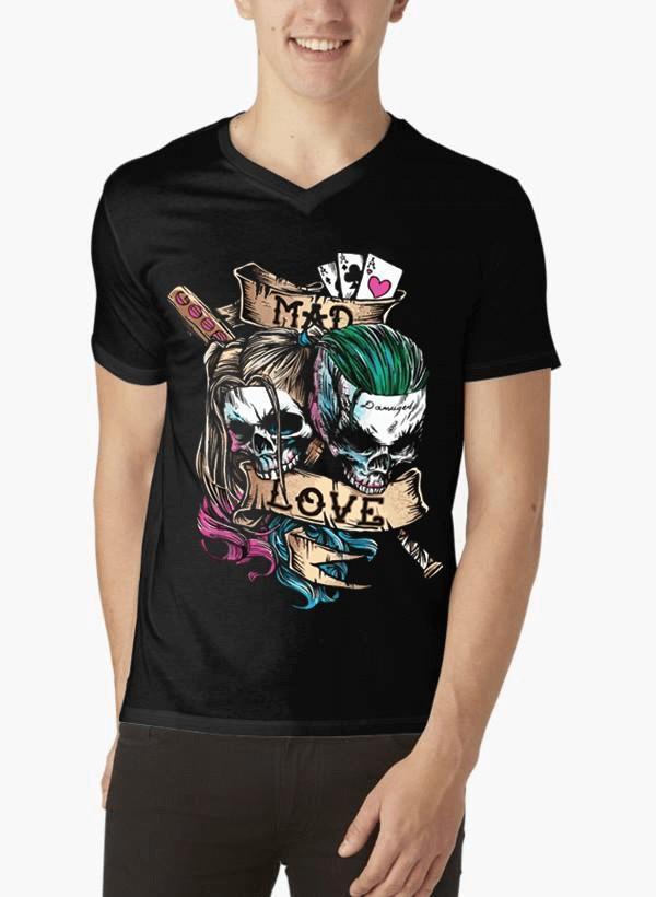 M Nidal Khan T-shirt SMALL Mad Love Half Sleeves V-Neck T-shirt