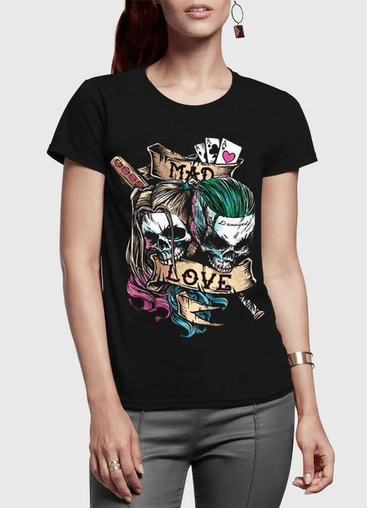 M Nidal Khan Women T-Shirt SMALL Mad Love Half Sleeves Women T-shirt