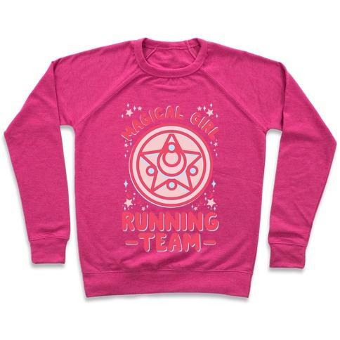 Virgin Teez  Pullover Crewneck Sweatshirt / x-small / Deep Pink MAGICAL GIRL RUNNING TEAM CREWNECK SWEATSHIRT