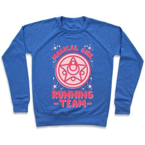 Virgin Teez  Pullover Crewneck Sweatshirt / x-small / Heathered Blue MAGICAL GIRL RUNNING TEAM CREWNECK SWEATSHIRT