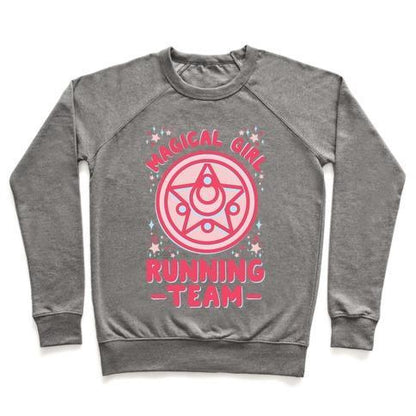 Virgin Teez  Pullover Crewneck Sweatshirt / x-small / Heathered Gray MAGICAL GIRL RUNNING TEAM CREWNECK SWEATSHIRT