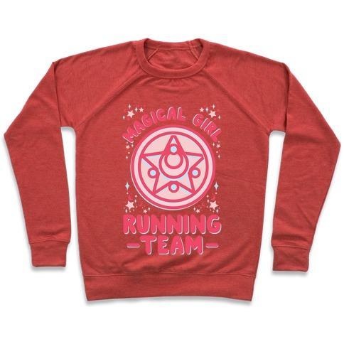 Virgin Teez  Pullover Crewneck Sweatshirt / x-small / Heathered Red MAGICAL GIRL RUNNING TEAM CREWNECK SWEATSHIRT