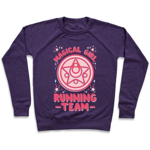 Virgin Teez  Pullover Crewneck Sweatshirt / x-small / Purple MAGICAL GIRL RUNNING TEAM CREWNECK SWEATSHIRT