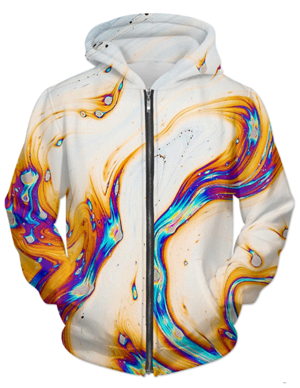 Virgin Teez Sublimation Hoodie Marble & Fire UNISEX ZIP HOODIE