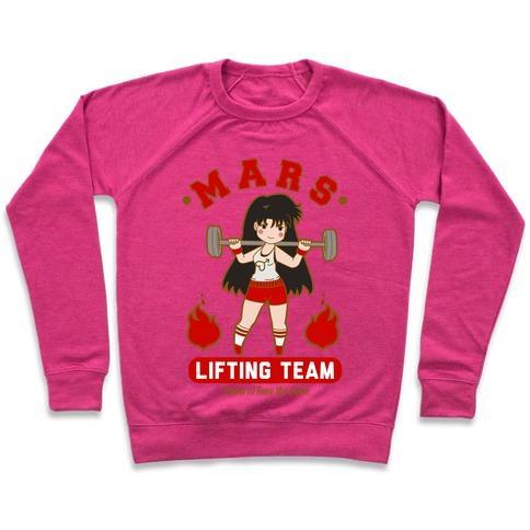 Virgin Teez  Pullover Crewneck Sweatshirt / x-small / Deep Pink MARS LIFTING TEAM CREWNECK SWEATSHIRT