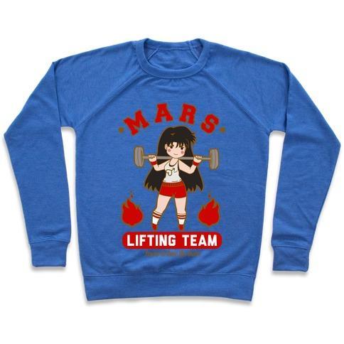 Virgin Teez  Pullover Crewneck Sweatshirt / x-small / Heathered Blue MARS LIFTING TEAM CREWNECK SWEATSHIRT