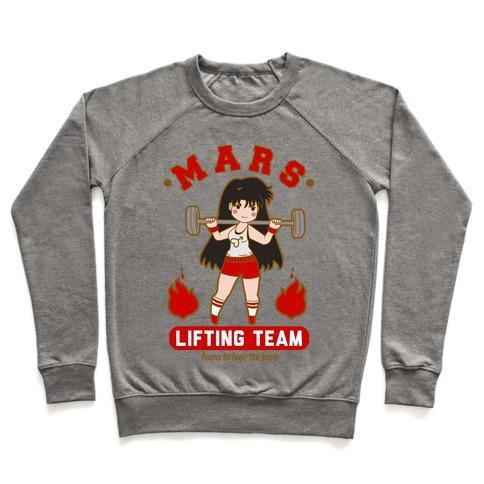 Virgin Teez  Pullover Crewneck Sweatshirt / x-small / Heathered Gray MARS LIFTING TEAM CREWNECK SWEATSHIRT