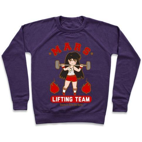 Virgin Teez  Pullover Crewneck Sweatshirt / x-small / Purple MARS LIFTING TEAM CREWNECK SWEATSHIRT