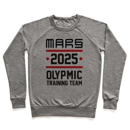 Virgin Teez  Pullover Crewneck Sweatshirt / x-small / Heathered Gray MARS OLYMPICS CREWNECK SWEATSHIRT